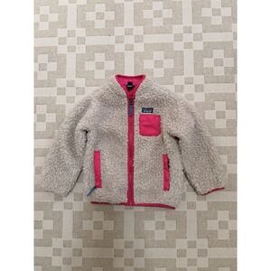 Patagonia Retro X Jacket Size 4T Toddler Pink High Pile Fleece